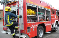 Los Bomberos Forestales con la Escolanía del Valle de los Caídos